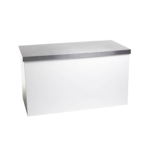 Buffettafel wit met RVS bovenblad